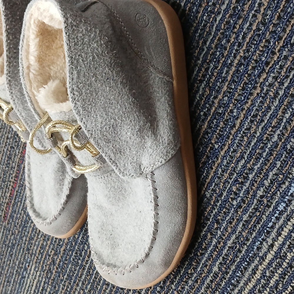 Women's All Season Lands End Bootie Slippers Gray Heather Sz. 7 - Picture 6 of 9